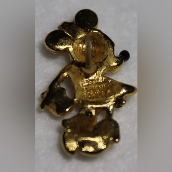 Napier Disney Pin Set Mickey Minnie Mouse Gold Tone Lapel Signed Vintage - Picture 7 of 9